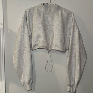 Joah Brown crop draw string sweater